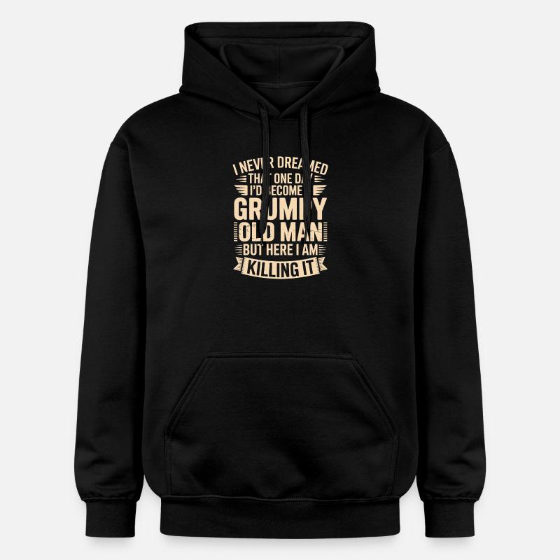 Grumpy Old Man Killing It - Sweat à capuche Softstyle® Gildan Unisexe - noir