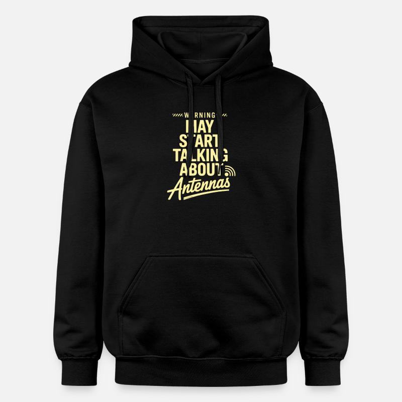 Retro Tech Satire Antenne Gesprächsplakat - Gildan Unisex Softstyle® Midweight Hoodie - Schwarz