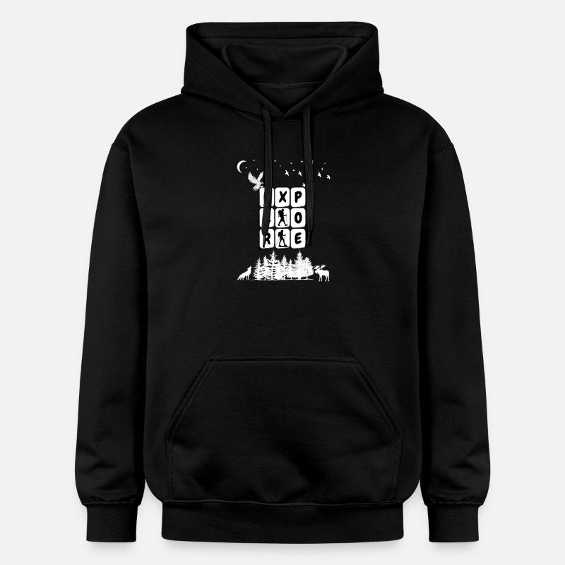 Explore Camping Graphic - Gildan Unisex Softstyle® Midweight Hoodie - black