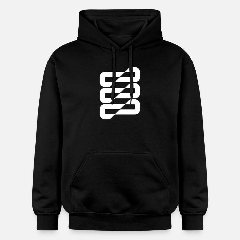 Flowwave Stripes Abstract - Gildan Unisex Softstyle® Midweight Hoodie - black