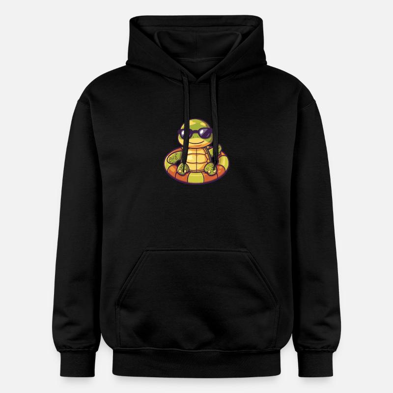 Turtle Comic Cool - Gildan Unisex Softstyle® Midweight Hoodie - black