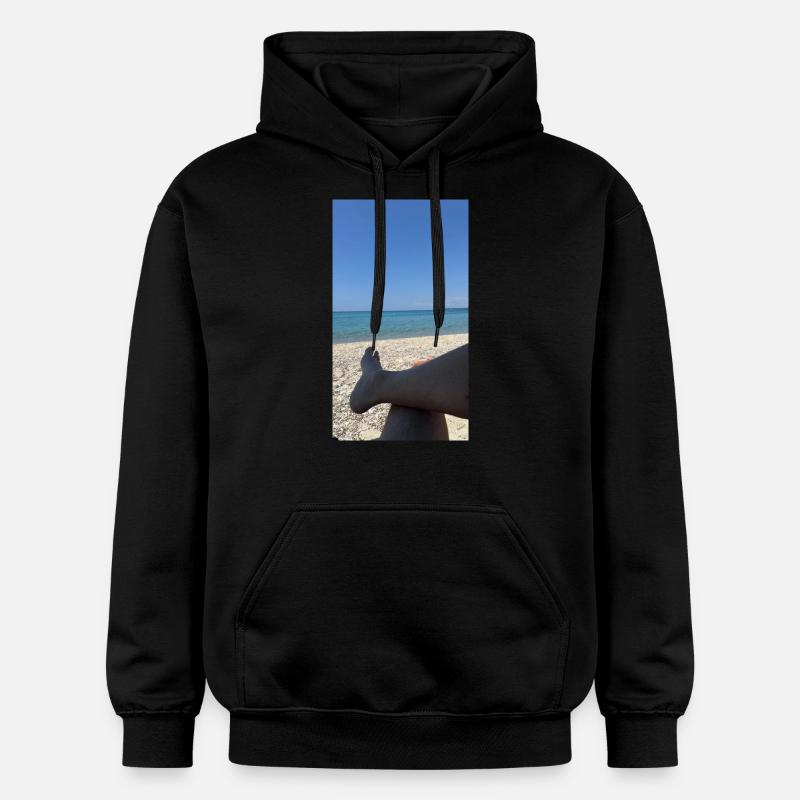 La Grèce sur la plage - Sweat à capuche Softstyle® Gildan Unisexe - noir