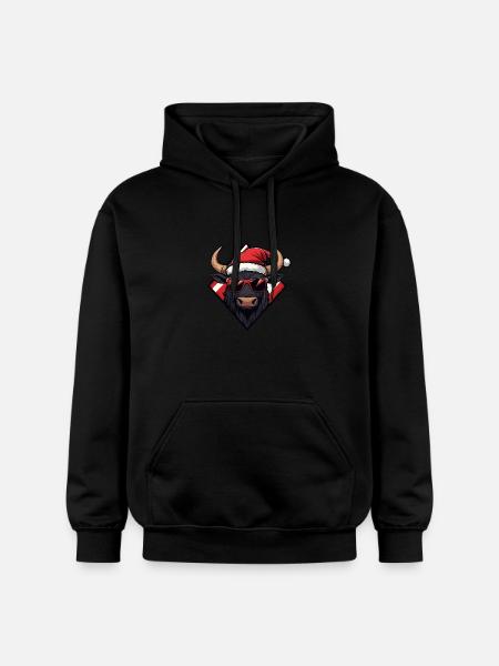 Bull Christmas Cool Taurus - Gildan Unisex Softstyle® Midweight Hoodie - black