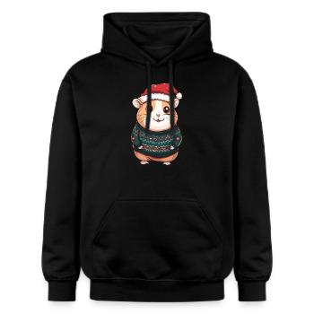 Bande dessinée de Noël Hamster - Sweat à capuche Softstyle® Gildan Unisexe - noir - Devant - Marisol (170cm) & Nik (191cm)