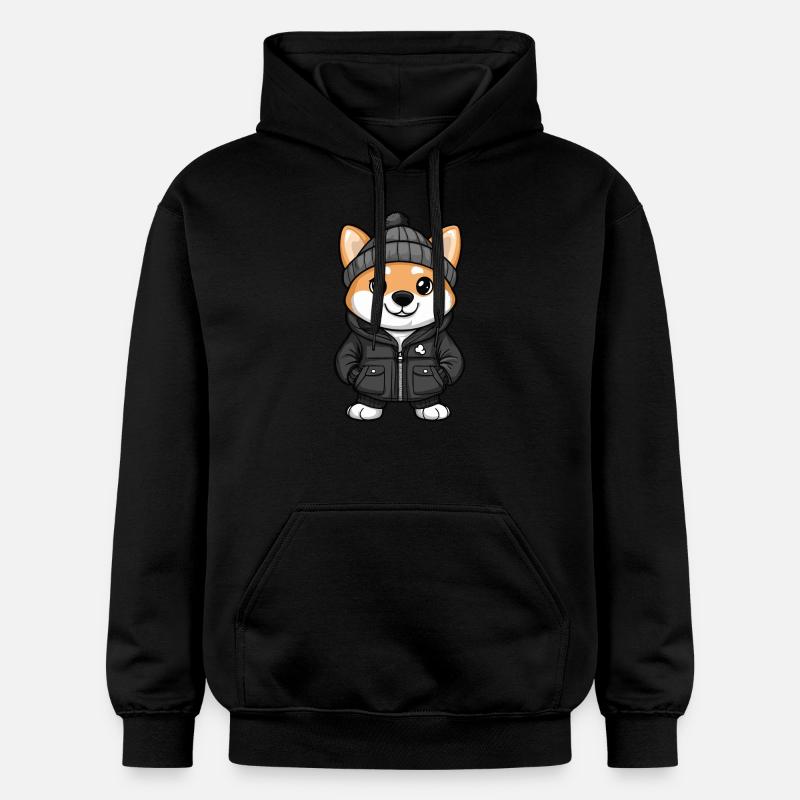 Shiba Inu Chien Hiver - Sweat à capuche Softstyle® Gildan Unisexe - noir