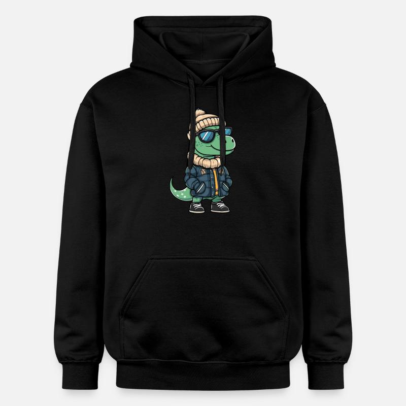 Dinosaurier brontosaurus Cool Comic - Gildan Unisex Softstyle® Midweight Hoodie - Schwarz