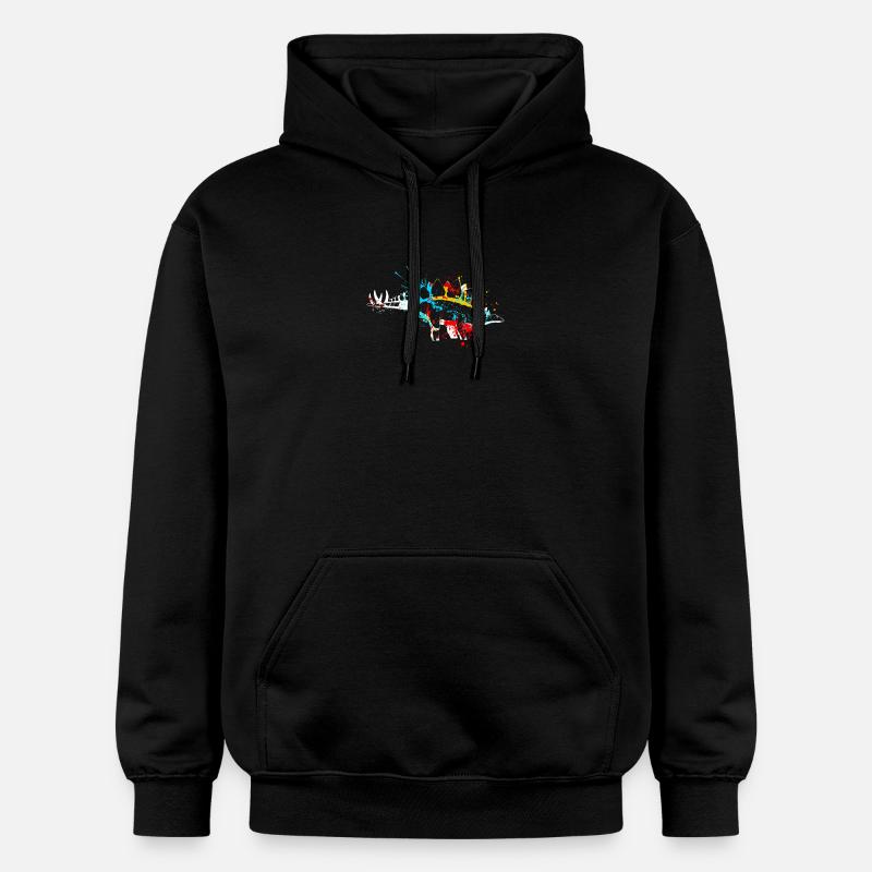 Splash art Dinosaur Stegosaurus - Sweat à capuche Softstyle® Gildan Unisexe - noir