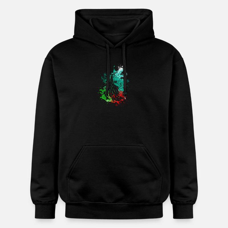 Splash Art Heulender Wolf - Gildan Unisex Softstyle® Midweight Hoodie - Schwarz