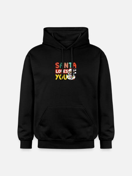 Le père Noël groovy t’aime - Sweat à capuche Softstyle® Gildan Unisexe - noir