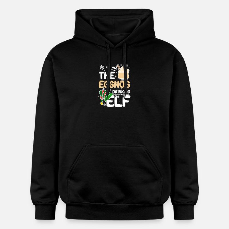 The eggnog drinking elf - Gildan Unisex Softstyle® Midweight Hoodie - Schwarz