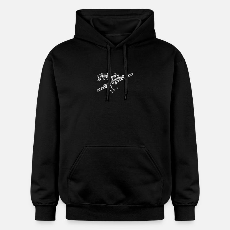 Flûte dessinée peinte - Sweat à capuche Softstyle® Gildan Unisexe - noir