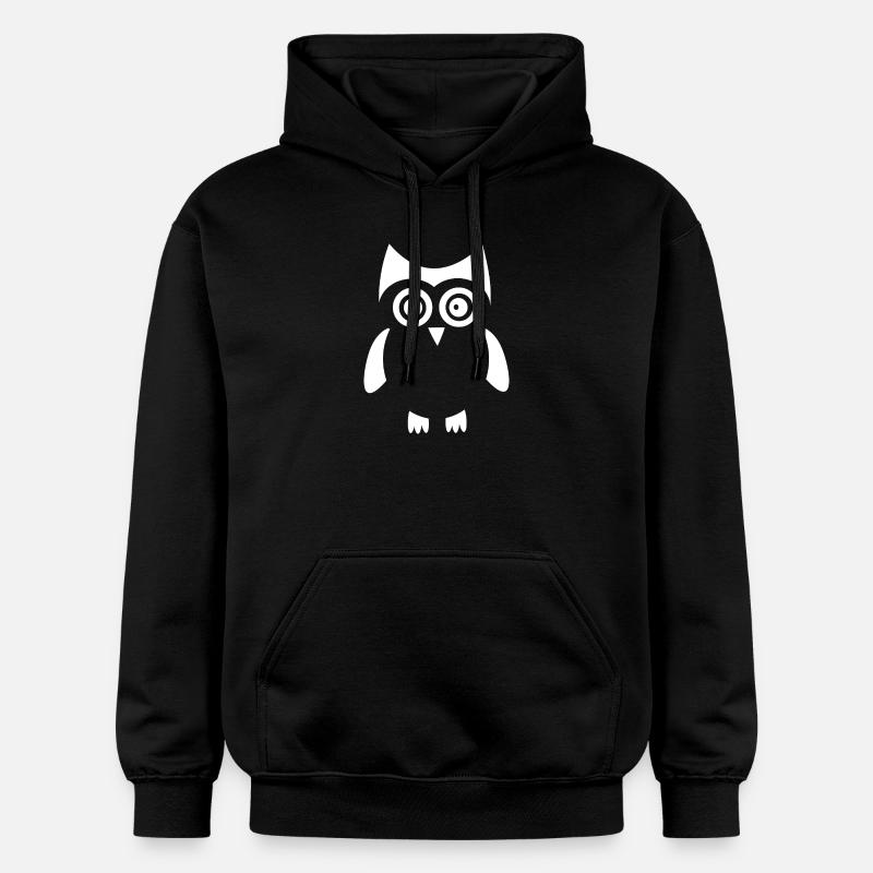 hibou blanc oiseau blanc - Sweat à capuche Softstyle® Gildan Unisexe - noir