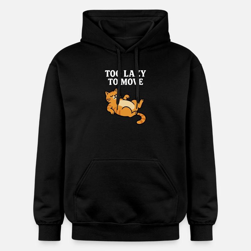 Motif de chat paresseux relaxant - Sweat à capuche Softstyle® Gildan Unisexe - noir
