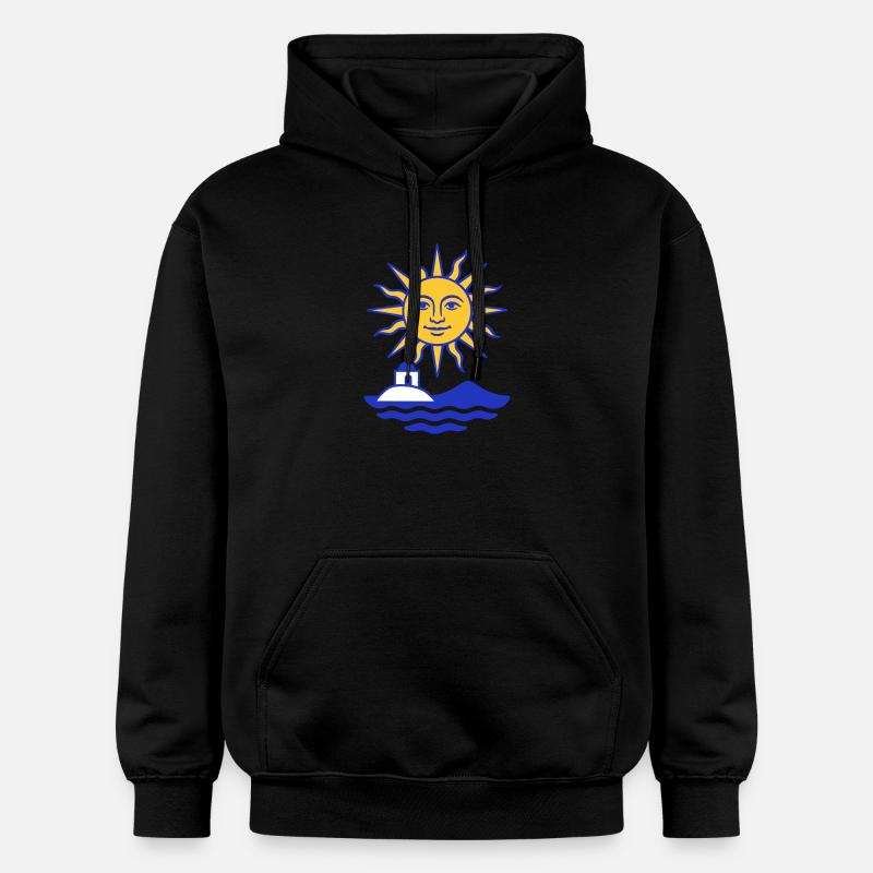 Grèce Soleil : Soleil, Eau, Chapelle - Sweat à capuche Softstyle® Gildan Unisexe - noir
