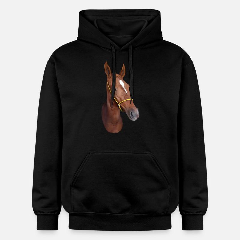 Tête de cheval stylisée - Sweat à capuche Softstyle® Gildan Unisexe - noir