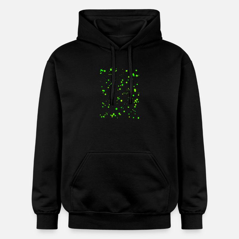Éclaboussures de peinture vert fluo - Sweat à capuche Softstyle® Gildan Unisexe - noir