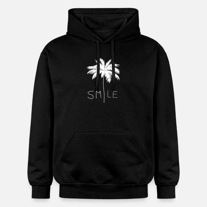 Smile Palmier Blanc - Sweat à capuche Softstyle® Gildan Unisexe - noir