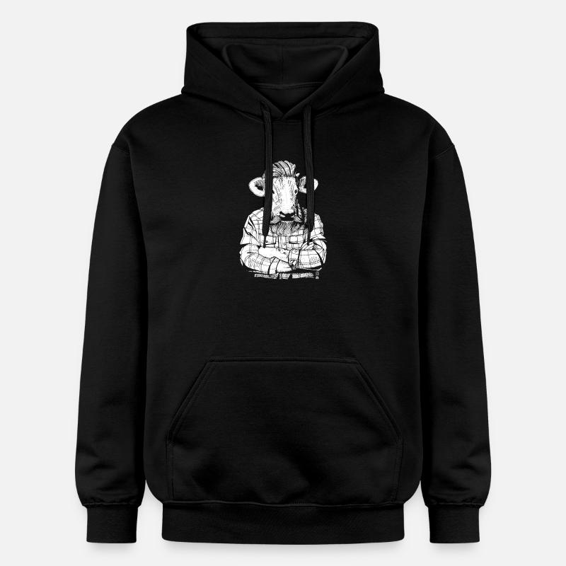 Mister Boeuf (version blanche) - Sweat à capuche Softstyle® Gildan Unisexe - noir