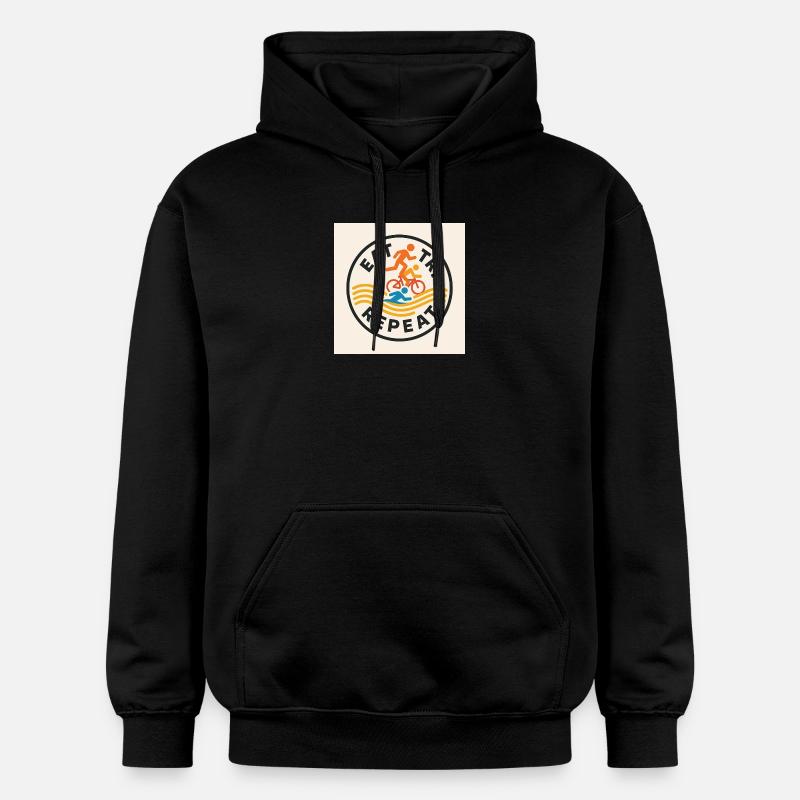 ESSEN SIE TRI REPEAT - Gildan Unisex Softstyle® Midweight Hoodie - Schwarz