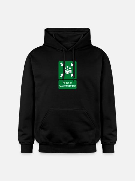 assembly point sign, signage - Gildan Unisex Softstyle® Midweight Hoodie - black