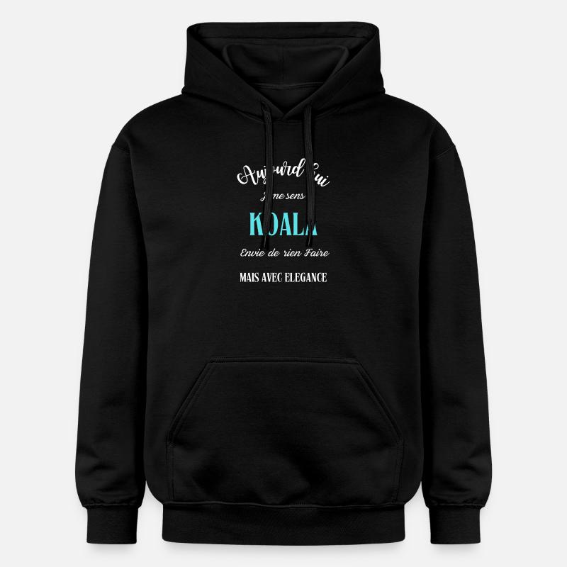aujourd'hui j'me sens Koala - Sweat à capuche Softstyle® Gildan Unisexe - noir