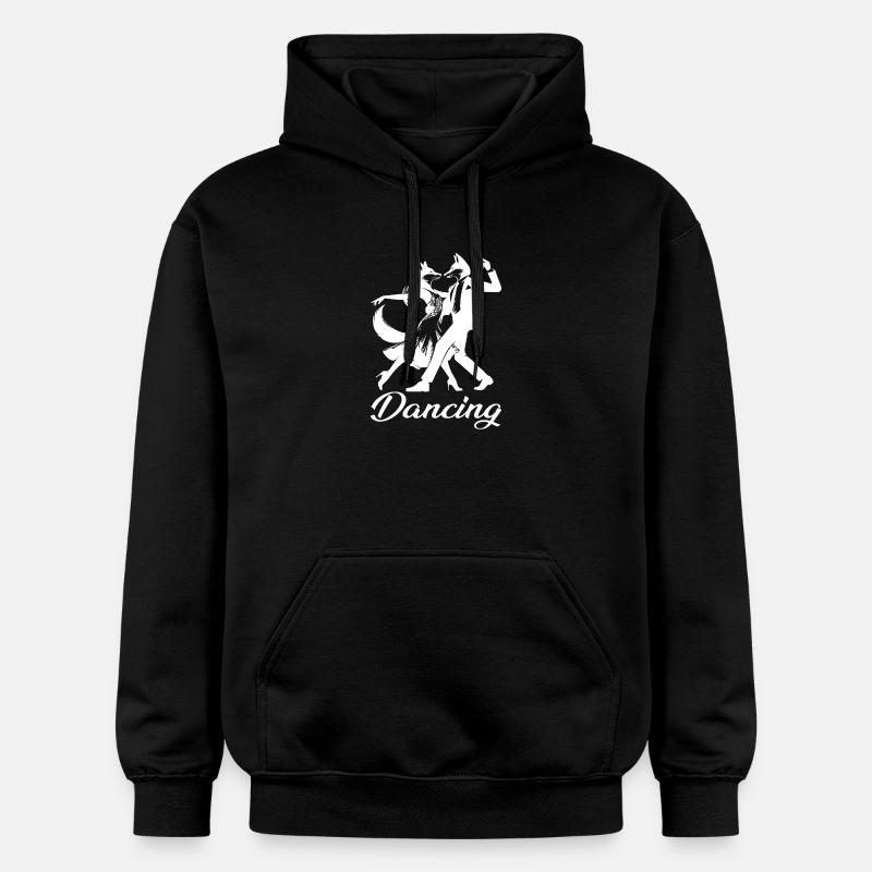 Tango Foxes Design – Dancing - Gildan Unisex Softstyle® Midweight Hoodie - black