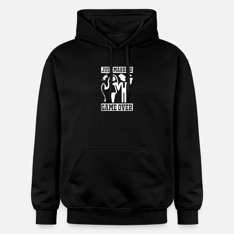 Just Married Game Over - Sweat à capuche Softstyle® Gildan Unisexe - noir