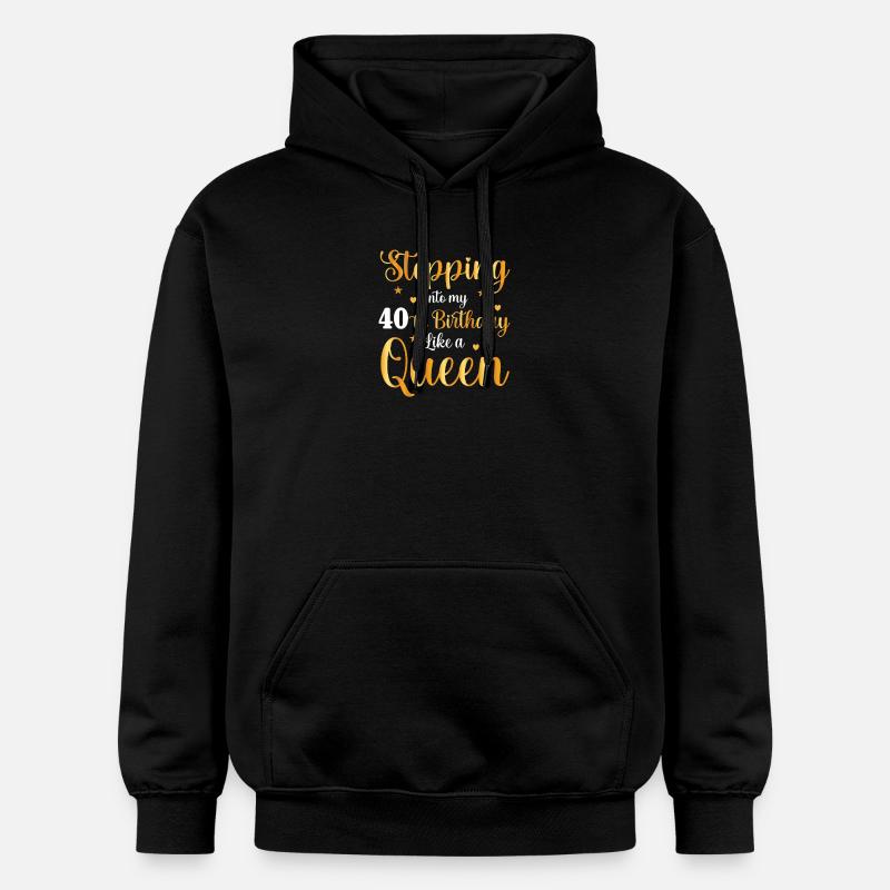 40 Anniversaire comme une reine - Sweat à capuche Softstyle® Gildan Unisexe - noir