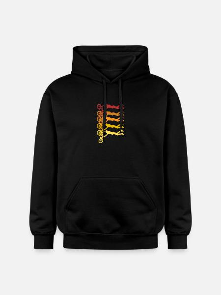 Farbige Radfahrer Silhouetten - Gildan Unisex Softstyle® Midweight Hoodie - Schwarz