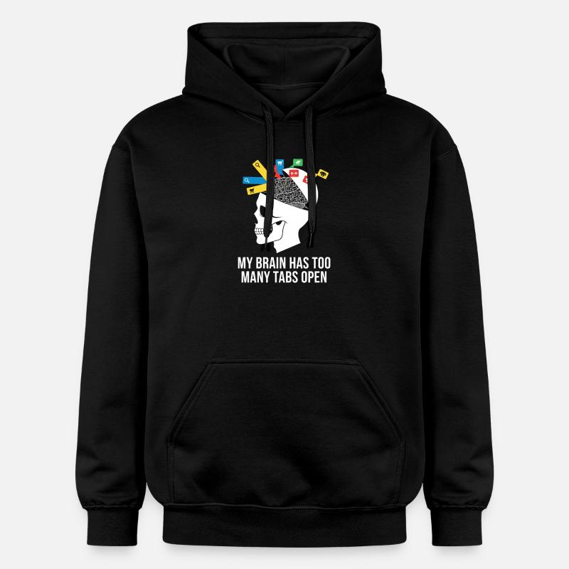 Tabs Open Skull Brain Meme - Gildan Unisex Softstyle® Midweight Hoodie - black