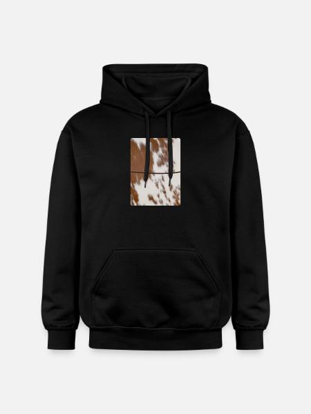 Brown Cowhide Leather Journal - Gildan Unisex Softstyle® Midweight Hoodie - black