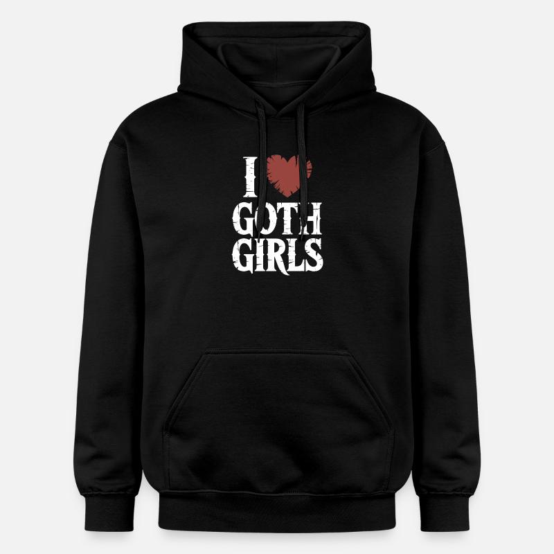J’aime les filles gothiques - Sweat à capuche Softstyle® Gildan Unisexe - noir