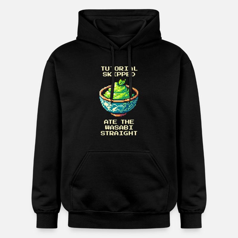 Tutorial übersprungen | Wasabi pur gegessen - Gildan Unisex Softstyle® Midweight Hoodie - Schwarz