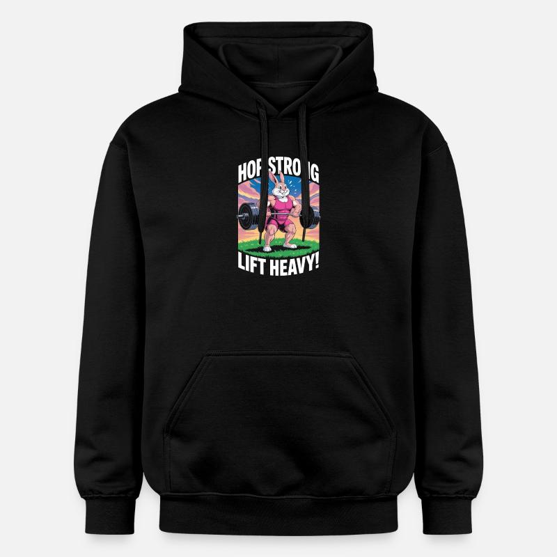Spring stark. Hebe schwer - Gildan Unisex Softstyle® Midweight Hoodie - Schwarz