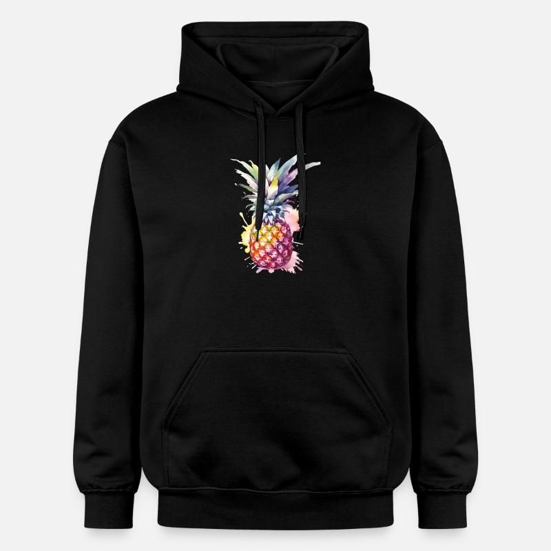 Aquarelle à l’ananas - Sweat à capuche Softstyle® Gildan Unisexe - noir