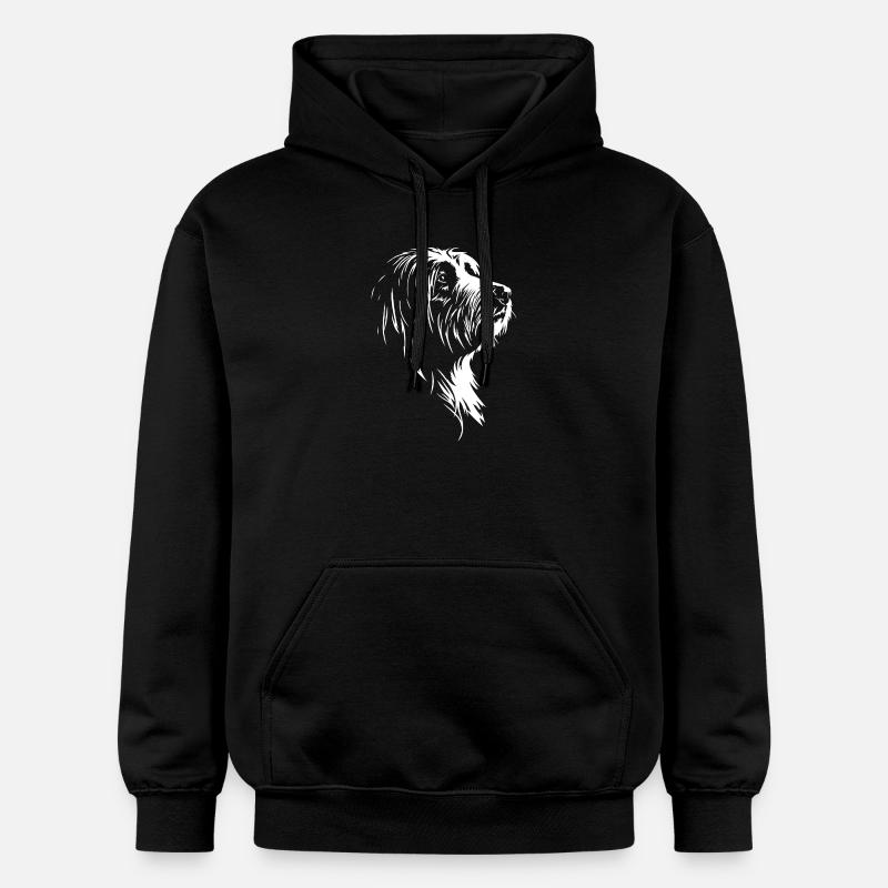 Chien silhouette du colley barbu Wilsigns - Sweat à capuche Softstyle® Gildan Unisexe - noir