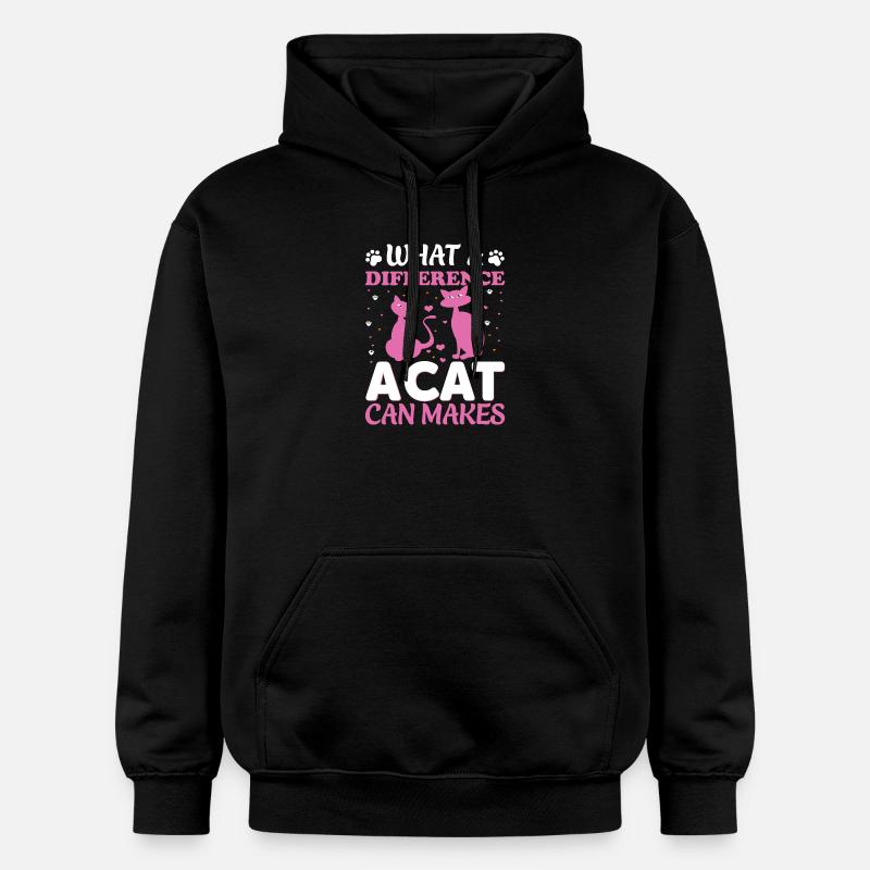 Quelle différence un chat peut faire - Sweat à capuche Softstyle® Gildan Unisexe - noir