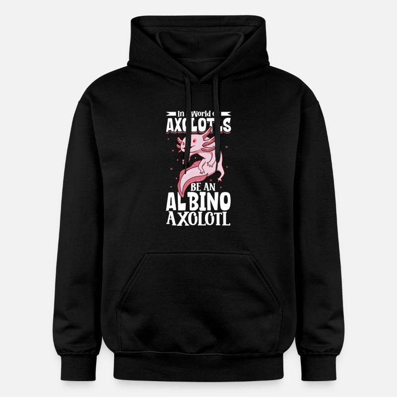 Soyez un axolotl albinos - Sweat à capuche Softstyle® Gildan Unisexe - noir