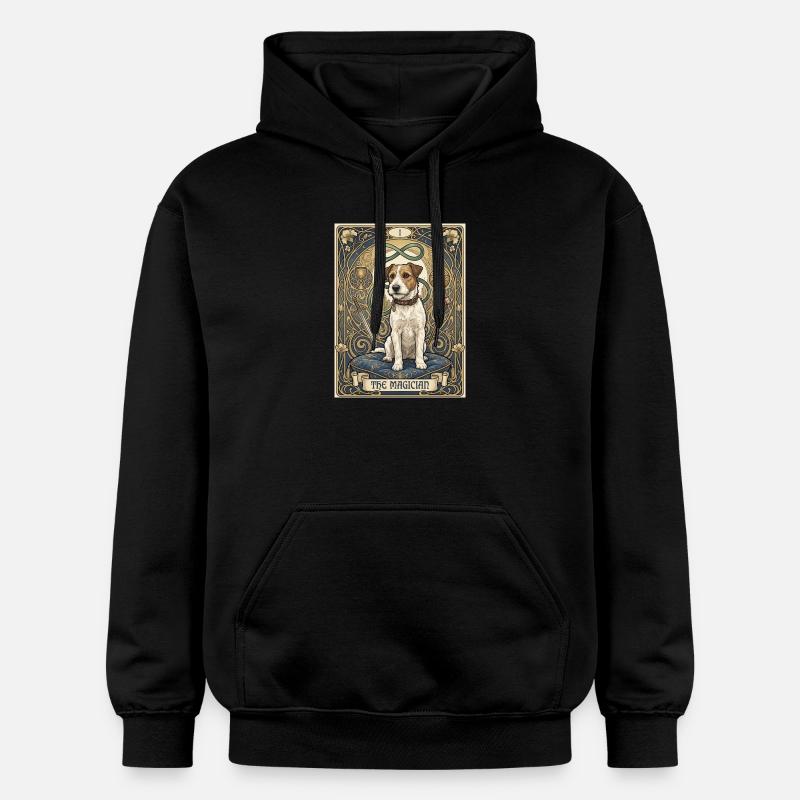 Chien, le magicien - Sweat à capuche Softstyle® Gildan Unisexe - noir