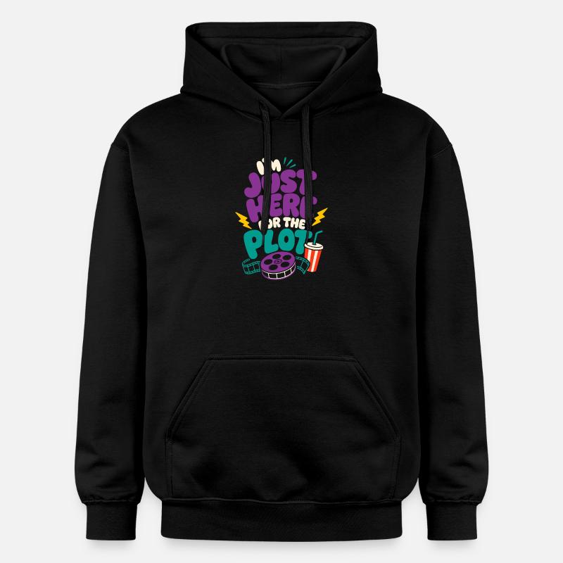 Just Here For The Plot - Gildan Unisex Softstyle® Midweight Hoodie - Schwarz
