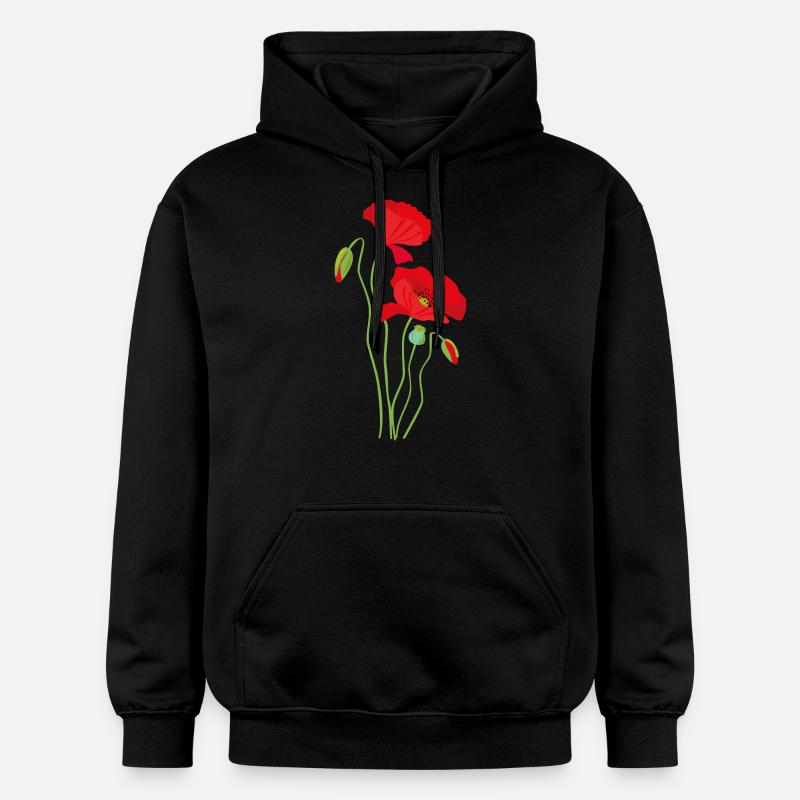 Coquelicot - conception de fleurs - Sweat à capuche Softstyle® Gildan Unisexe - noir