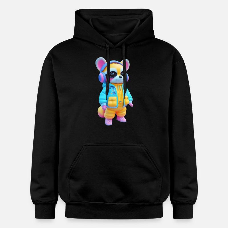 raton laveur avec casque - Sweat à capuche Softstyle® Gildan Unisexe - noir