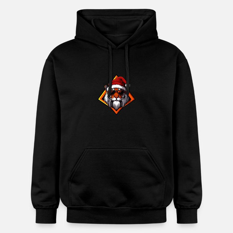 Tigre Noël Cool - Sweat à capuche Softstyle® Gildan Unisexe - noir