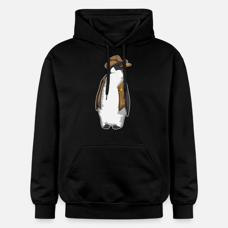 Shérif pingouin - Sweat à capuche Softstyle® Gildan Unisexe - noir