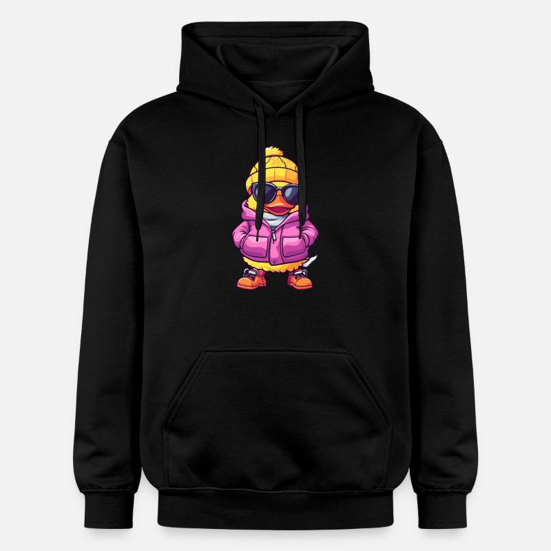 Bande dessinée cool de canard - Sweat à capuche Softstyle® Gildan Unisexe - noir