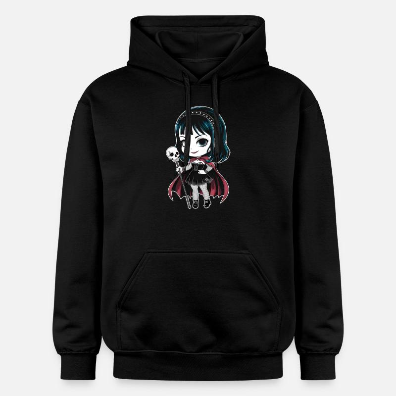 Chibi Gothic-Mädchen - Gildan Unisex Softstyle® Midweight Hoodie - Schwarz