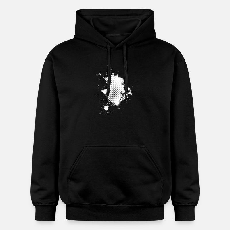 Flash, Dots Background Asymmetrical | rasterized - Gildan Unisex Softstyle® Midweight Hoodie - black