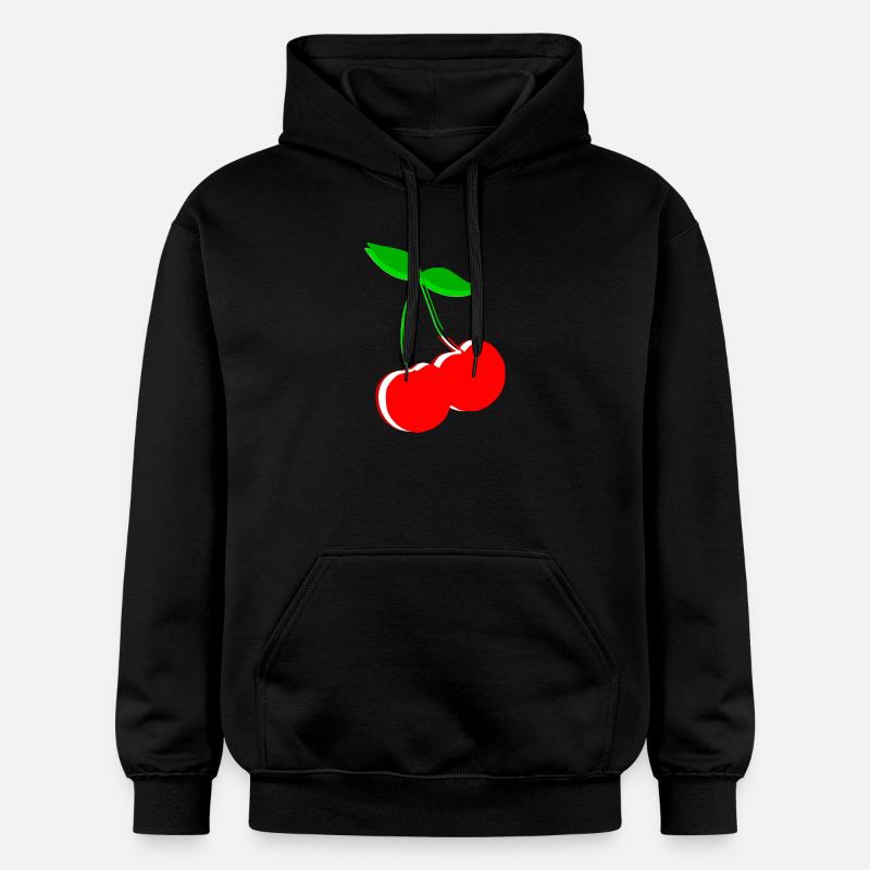 Kirsche Retro Früchte Obst Geschenk Geschenkidee - Gildan Unisex Softstyle® Midweight Hoodie - Schwarz