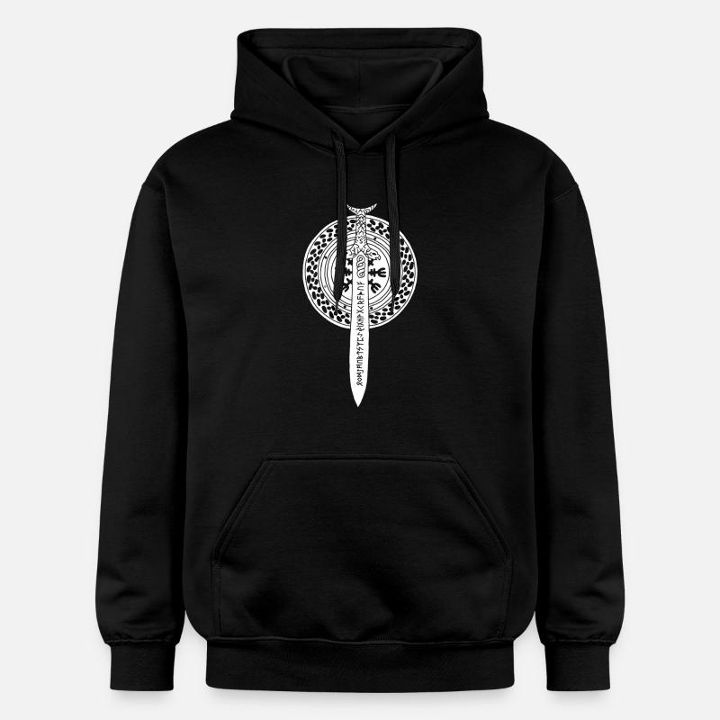 épée et bouclier viking (blanc) - Sweat à capuche Softstyle® Gildan Unisexe - noir