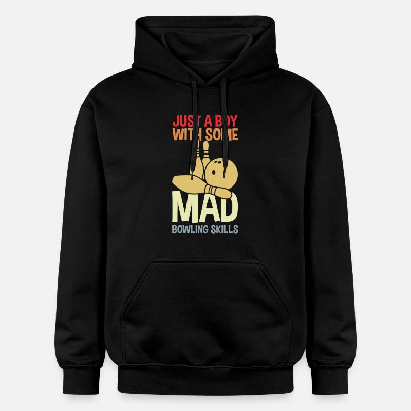 Drôle de garçon de bowling - Sweat à capuche Softstyle® Gildan Unisexe - noir
